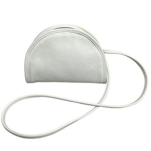 Coach Vintage 80s Bone White Kimball Half Moon‎ Leather Crossbody Bag Style 9911